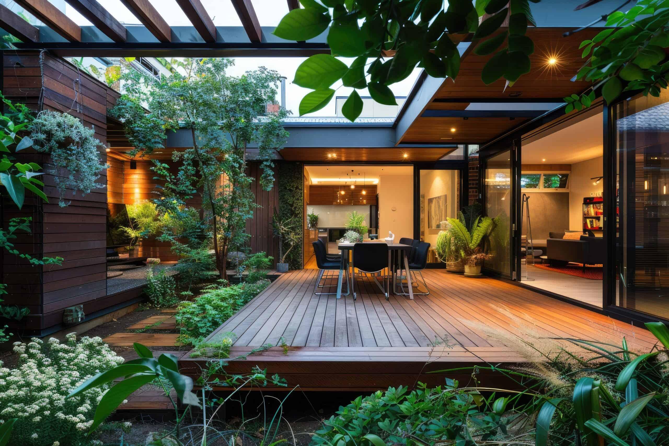 Modern Australian backyard designed as an outdoor living and entertaining space